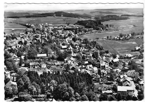 Ansichtskarte, Bad Steben im Frankenwald, Luftbild-Teilansicht, 1959