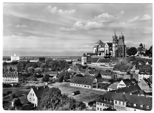 AK, Breisach am Rhein, Blick gegen Münster, Elsaß und Vogesen, um 1964