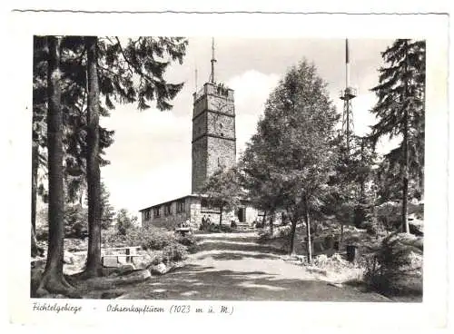 Ansichtskarte, Fichtelberg Ofr., Ochsenkopfturm, 1955