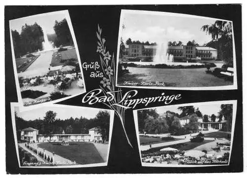 Ansichtskarte, Bad Lippspringe, vier Abb., gestaltet, um 1968