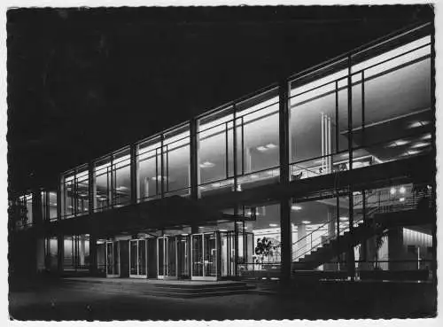 AK, Berlin Charlottenburg, Hochschule für Musik, Konzertsaal, Nachtansicht, 1959