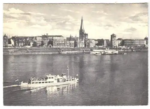 AK, Düsseldorf, Rheinpartie mit Fahrgastschiff, 1960