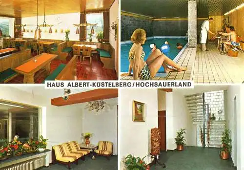 Ansichtskarte, Küstelberg Hochsauerland, Hotel Haus Albert, vier Abb., 1972