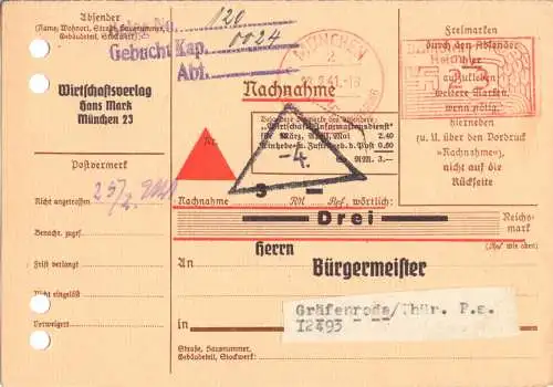 PFS, zwei Nachnahmekarten, Wirtschaftsverlag Hans Mark, o München 2, 1941-42