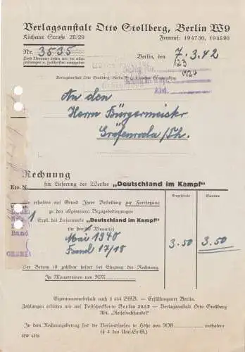 Rechnung, Verlagsanstalt Otto Stollberg, Berlin W 9, 7.3.42