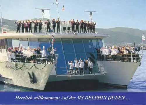 Ansichtskarte, Donau-Passagierschiff MS "Delphin Queen", Katamaran, um 1999