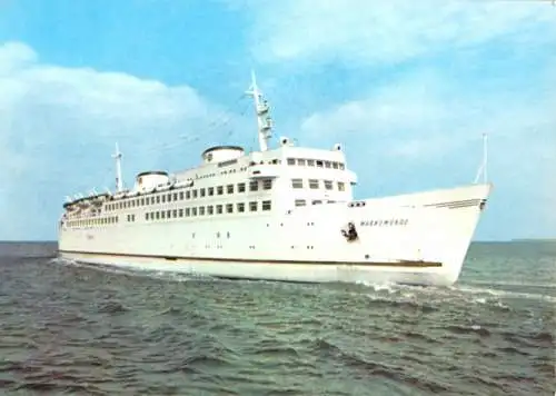 Ansichtskarte, Fährschiff "Warnemünde", 1976