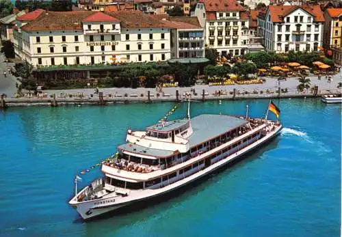 AK, Lindau Bodensee, MS Stuttgart der DB im Hafen, um 1985