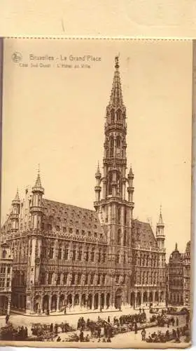 AK - Heft mit 10 braunen AK, Bruxelles, Brüssel, um 1927