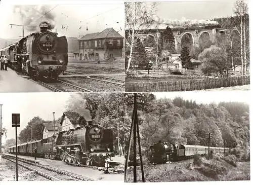 AK-Mappe mit 9 AK [6 + 3], Dampflokomotiven im Einsatz - Baureihe 50, 1982