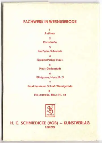 AK-Mappe mit 8 AK, Fachwerk in Wernigerode, 750 Jahre Stadtrecht, 1979