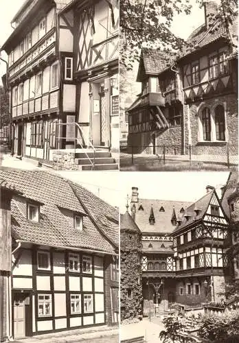 AK-Mappe mit 8 AK, Fachwerk in Wernigerode, 750 Jahre Stadtrecht, 1979