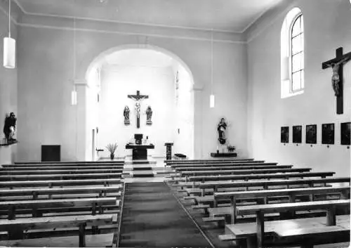 Ansichtskarte, Bubenbach Schwarzw., Pfarrkirche St. Josef, Innenansicht, 1972