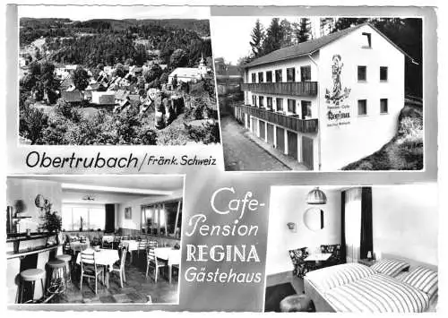 Ansichtskarte, Obertrubach Fränk. Schweiz, Café - Pension "Regina", Gästehaus, 1967