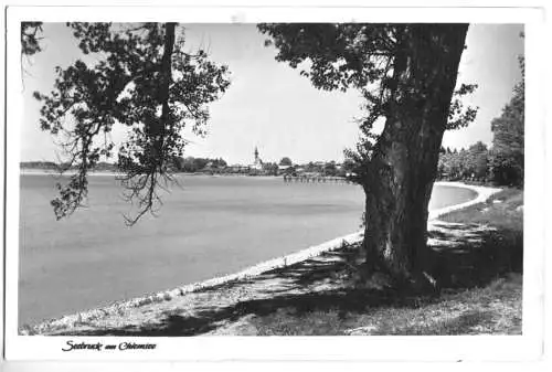 Ansichtskarte, Seebruck am Chiemsee, Gesamtansicht, um 1958