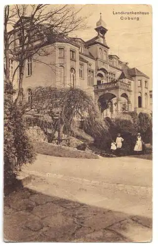 Ansichtskarte, Coburg, Landeskrankenhaus, Version 2, 1926