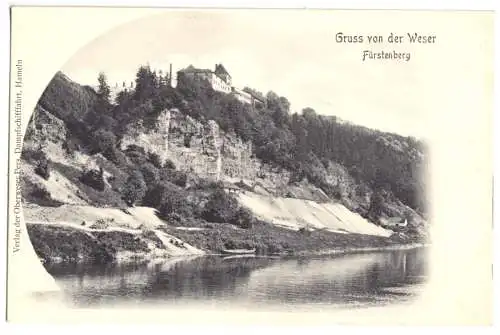 Ansichtskarte, Fürstenberg Weser, Schloß, um 1906