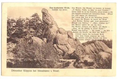 Ansichtskarte, Ibbenbüren Westf., Dörenther Klippen, 1931