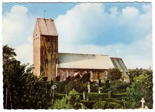 Ansichtskarte, Boldixum auf Föhr, Kirche St. Nicolai, um 1966