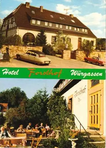 Ansichtskarte, Beverungen 1 - Würgassen Weser, Hotel-Pension "Forsthof", zwei Abb., 1978