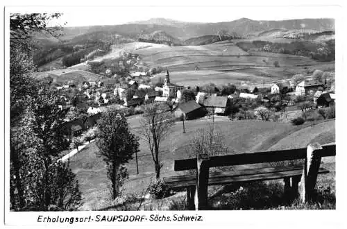 Ansichtskarte, Saupsdorf Sächs. Schweiz, Kr. Sebnitz, Gesamtansicht, 1960
