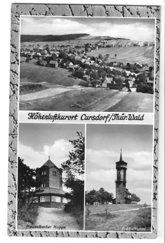 Ansichtskarte, Cursdorf Thür. Wald, drei Abb., gestaltet, 1965