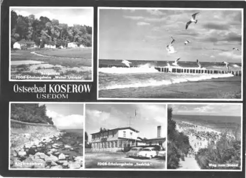 AK, Ostseebad Koserow Usedom, fünf Abb., gestaltet, 1967