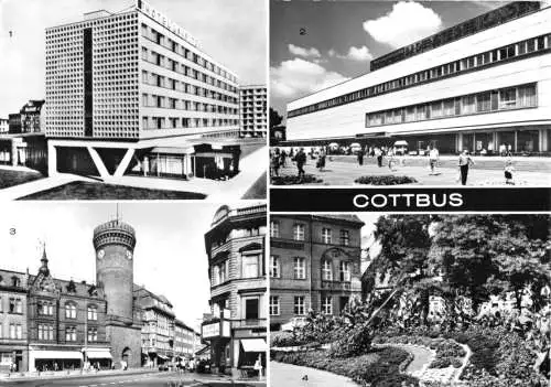 Ansichtskarte, Cottbus, vier Abb., 1978
