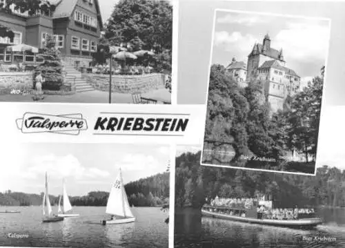 Ansichtskarte, Kriebstein, vier Abb., Talsperre Kriebstein, 1965