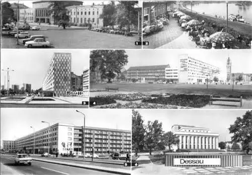 Ansichtskarte, Dessau, sechs Abb., 1975