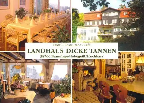 AK, Braunlage Hohegeiß, Landhaus Dicke Tannen, vier Abb., um 1995
