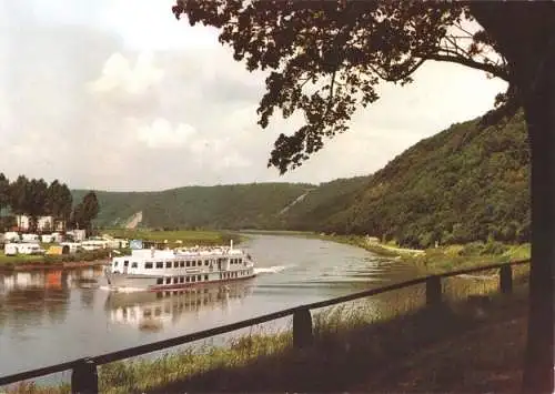 Ansichtskarte, Weserpartie mit MS "Weserbergland", Nebenstempel, 1971