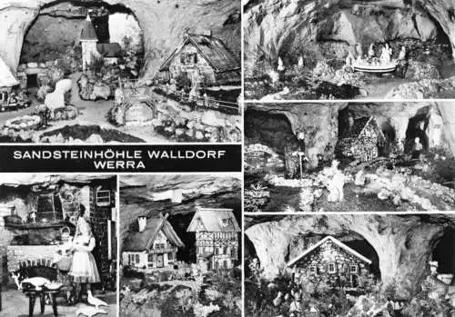 Ansichtskarte, Walldorf Werra, Sandsteinhöhle, sechs Abb., 1970