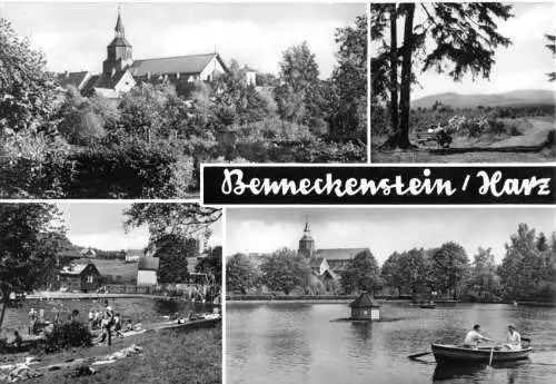 Ansichtskarte, Benneckenstein Harz, vier Abb., u.a. Freibad, 1970
