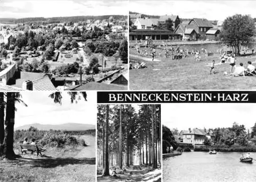 Ansichtskarte, Benneckenstein Harz, fünf Abb., u.a. Freibad, 1972