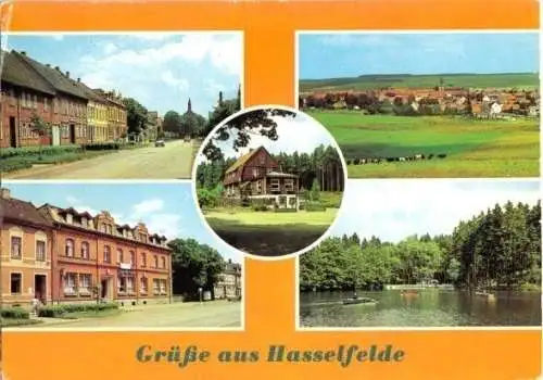 Ansichtskarte, Hasselfelde Kr. Wernigerode, 5 Abb., u.a. FDGB-Heime, 1985