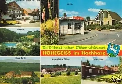 Ansichtskarte, Hohegeiss Harz, sieben Abb., u.a. Kiosk, um 1980
