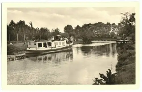 AK, Himmelpfort, Dampfer "Fürstenberg" auf der Fahrt nach Fürstenberg, 1955