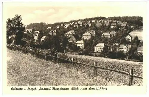 AK, Oelsnitz Erzgeb., OT Oberoelsnitz, Blick nach dem Eichberg, 1965