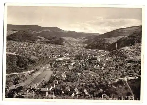 AK, Gernsbach im Murgtal, Gesamtansicht, Landpoststempel, 1952