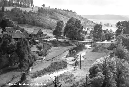 AK, Trautenstein Kr. Wernigerode, Teilansicht mit Brücke, 1985