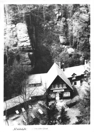 AK, Uttewalde Sächs. Schweiz, Gaststätte Waldidylle im Uttewalder Grund, 1968