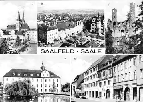 AK, Saalfeld Saale, fünf Abb., 1976