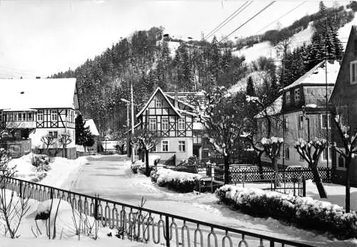 AK, Rohrbach Kr. Rudolstadt, winterliche Straßenpartie, 1987