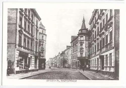 AK, Markkleeberg Oetzsch, Hauptstr. um 1925, Reprint um 1990