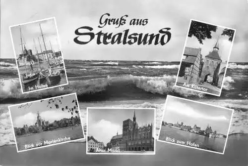 AK, Stralsund, Gruß aus Stralsund, sechs Abb., gestaltet, 1967