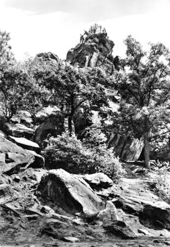 Ansichtskarte, Blankenburg Harz, Der Großvaterfelsen, 1972