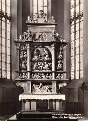 AK, Annaberg - Buchholz Erzgeb., Hauptaltar der St. Annenkirche, 1963