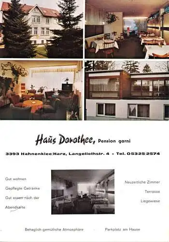 Doppel-AK, Hahnenklee Oberharz, Haus Dorothee, vier Abb., um 1980