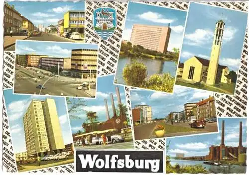 AK, Wolfsburg, acht Abb., gestaltet, 1965